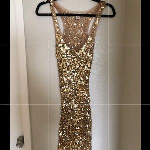 Arden B Gold Sequins Dress